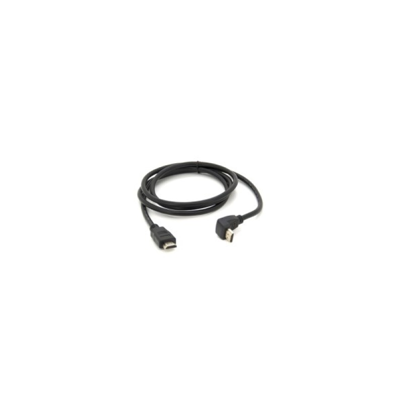 Кабель мультимедійний HDMI M to HDMI M 1.5m V1.4 90° corner black Merlion (YT-HDMI(M)/(M)HS-1.5m-90°)