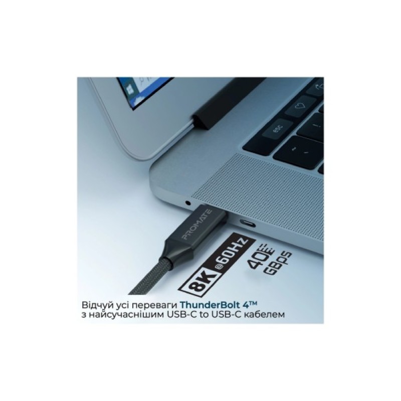 Дата кабель USB-C to USB-C primelinkc40-2m.black Promate (primelinkc40-2m.black)