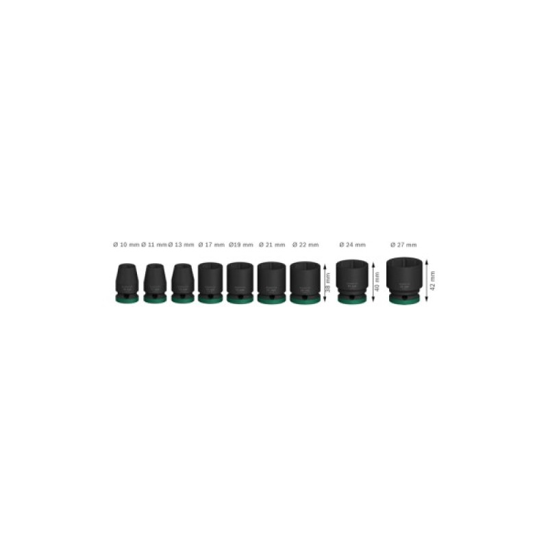 Набір головок Bosch Professional ударних торцевих Standart 9шт, 1/2" (2.608.003.038)