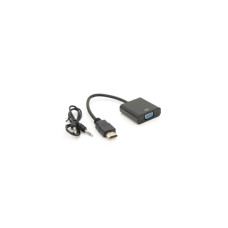 Перехідник HDMI M to VGA F + Audio 0.1m 4K/2K black Voltronic (YT-C-HDMI(M)/VGA(F)+AUX-B)