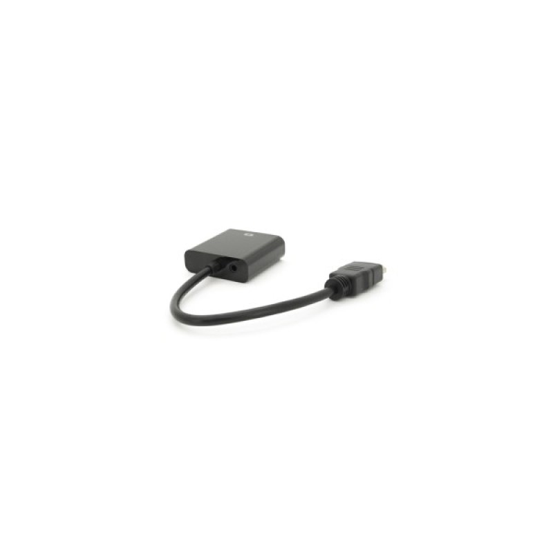 Перехідник HDMI M to VGA F + Audio 0.1m 4K/2K black Voltronic (YT-C-HDMI(M)/VGA(F)+AUX-B)