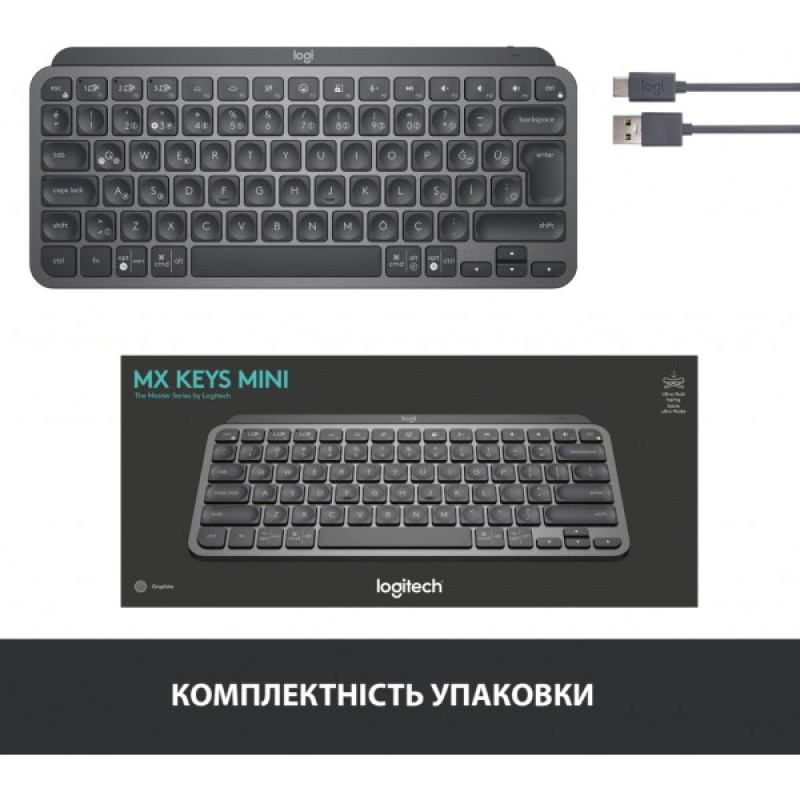 Клавіатура Logitech MX Keys Mini Wireless Illuminated Graphite (920-010501)