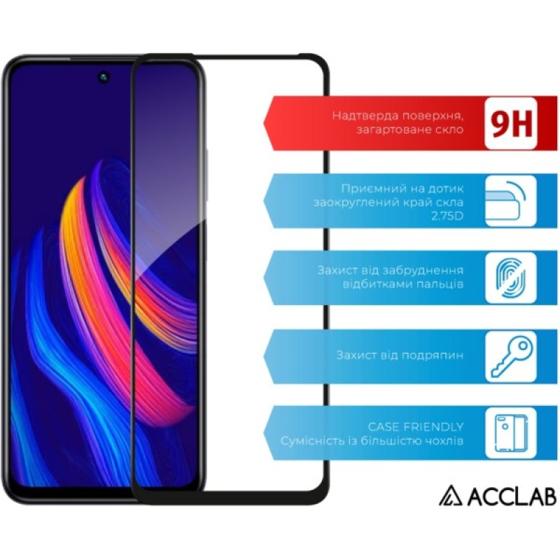 Скло захисне ACCLAB Full Glue Infinix Hot 30 Play Black (1283126589591)
