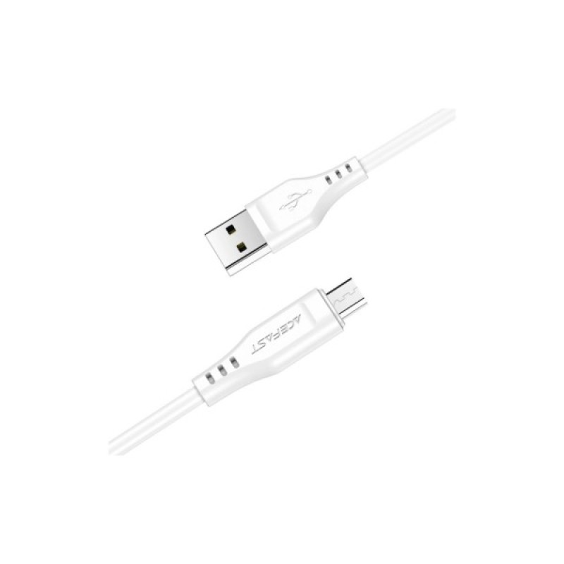 Дата кабель USB 2.0 AM to Micro 5P 1.2m 2.4A TPE C3-09 white Acefast (6974316280897)