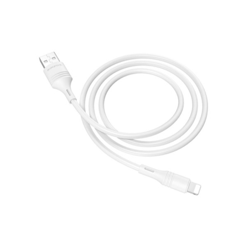 Дата кабель USB 2.0 AM to Lightning 1.0m 2.4A PVC BX43 white BOROFONE (6931474735584)