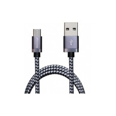 Дата кабель USB 2.0 AM to Micro 5P 1.0m 3A silver black Grand-X (FM07SB)