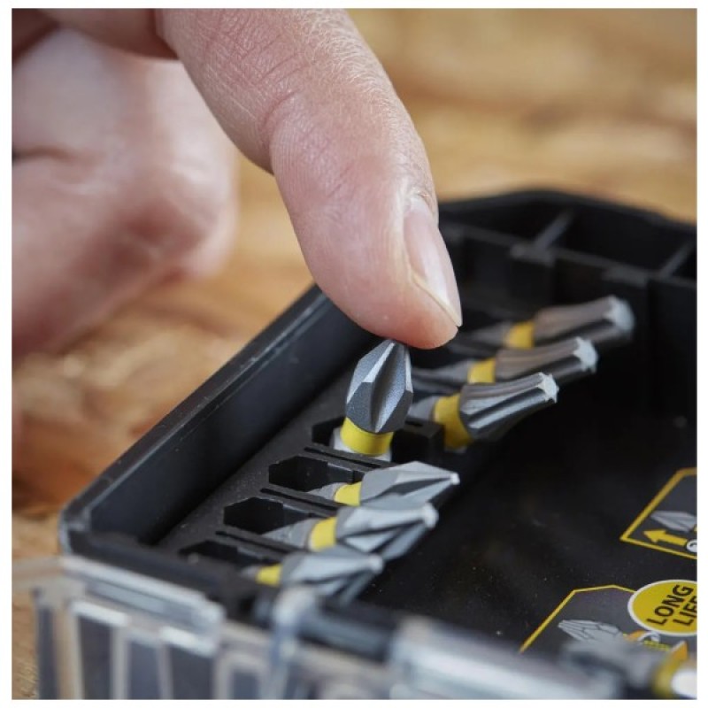 Набір біт Stanley FatMax, Phillips, Pozidriv, Torx, 2x Ph, L 25, 50 мм, 10 шт, кейс (STA88560)