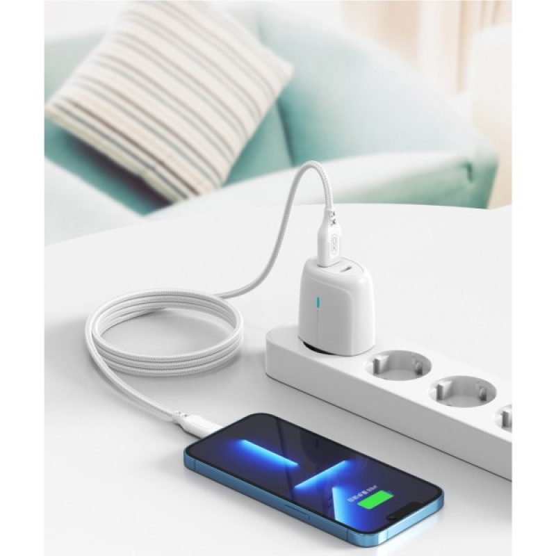 Дата кабель USB 2.0 AM to Lightning 1.0m braided Zebra XO (NB235_L_White)