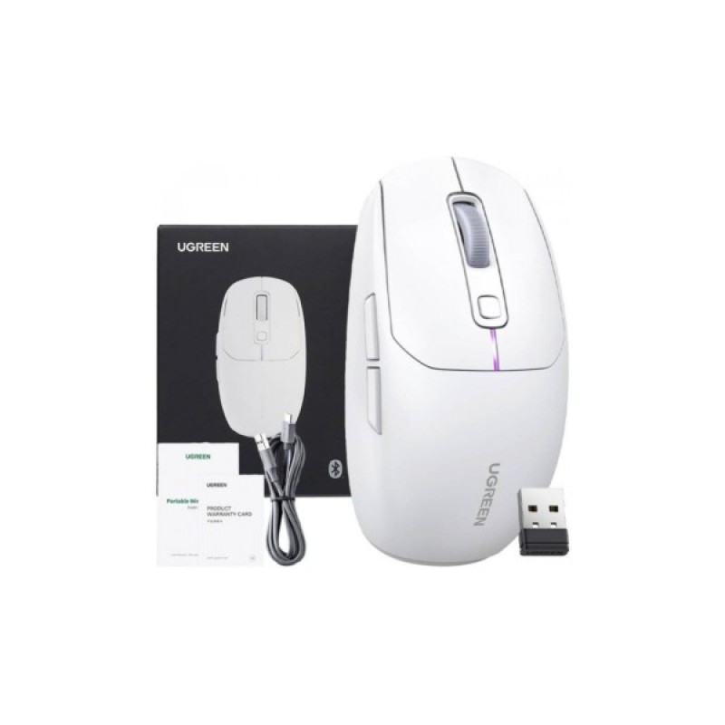 Мишка Ugreen MU103 Wireless/Bluetooth White (15629)