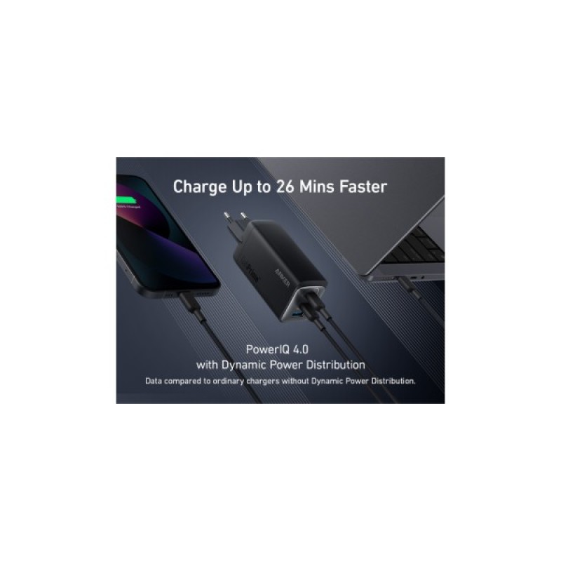 Зарядний пристрій Anker PowerPort 737 GaNPrime 120W 2xUSB-C PD + 1xUSB-A PIQ PPS/DPDS Black (A2148313)