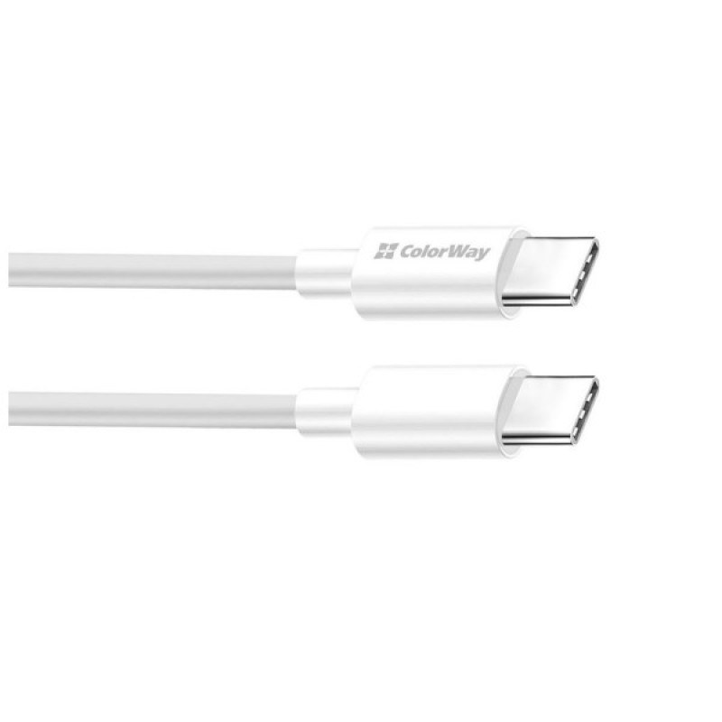 Дата кабель USB-C to USB-C 1.0m 5A 100W white ColorWay (CW-CBPDCC058-WT)
