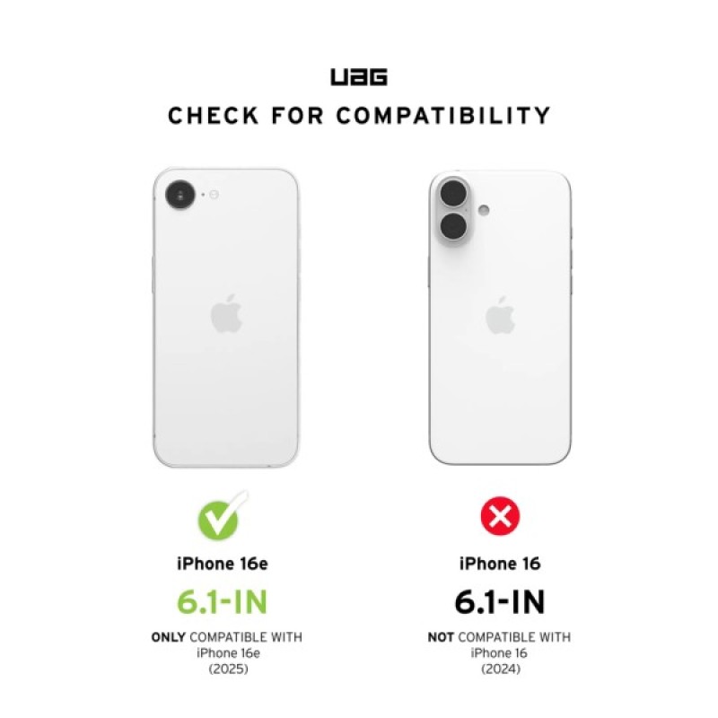 Чохол до мобільного телефона UAG iPhone 16E (4th Gen, 2025), Plyo, Ice (114502114343)
