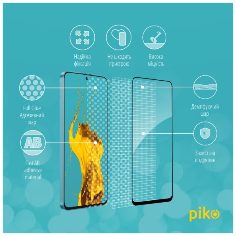 Скло захисне Piko Full Glue Honor X8A Black (1283126591167)