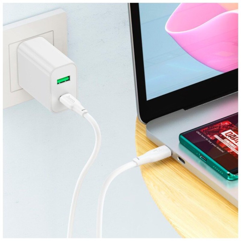 Дата кабель USB-C to USB-C 1.0m 240W TPE X93 white HOCO (6931474790736)