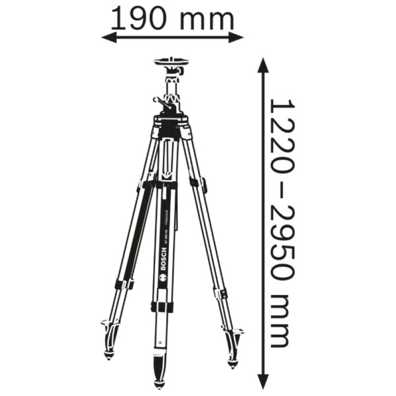 Штатив для нівеліру Bosch Professional BT300HD для оптичних нівелірів, 5/8", 122-295см, 7.2кг (0.601.091.A00)
