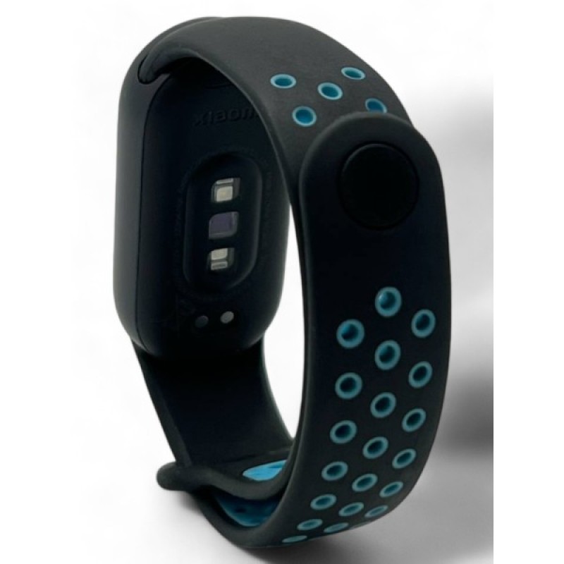 Ремінець до фітнес браслета BeCover Vents Style для Xiaomi Mi Smart Band 9 Black-Blue (711982)
