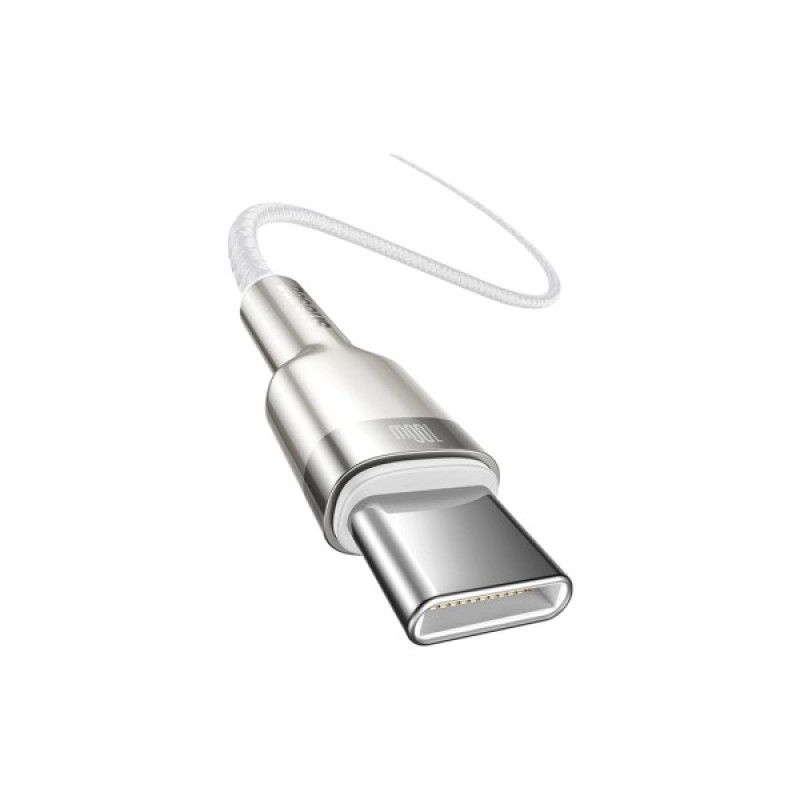 Дата кабель USB-C to USB-C 2.0 mCafule Metal PD 100W white Baseus (CATJK-D02)