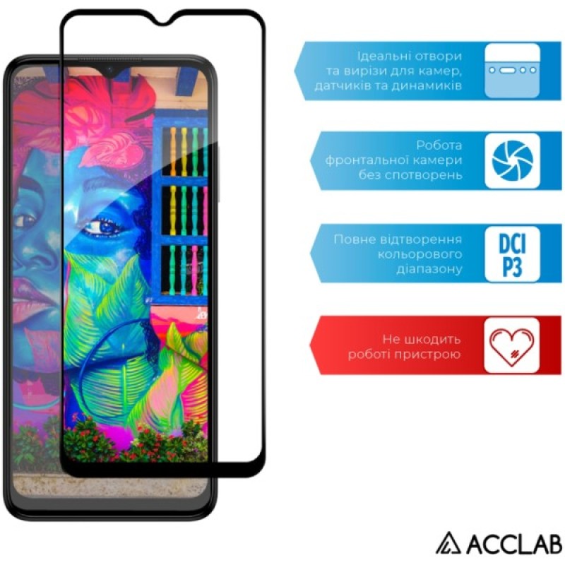 Скло захисне ACCLAB Full Glue Nokia C32 Black (1283126582219)