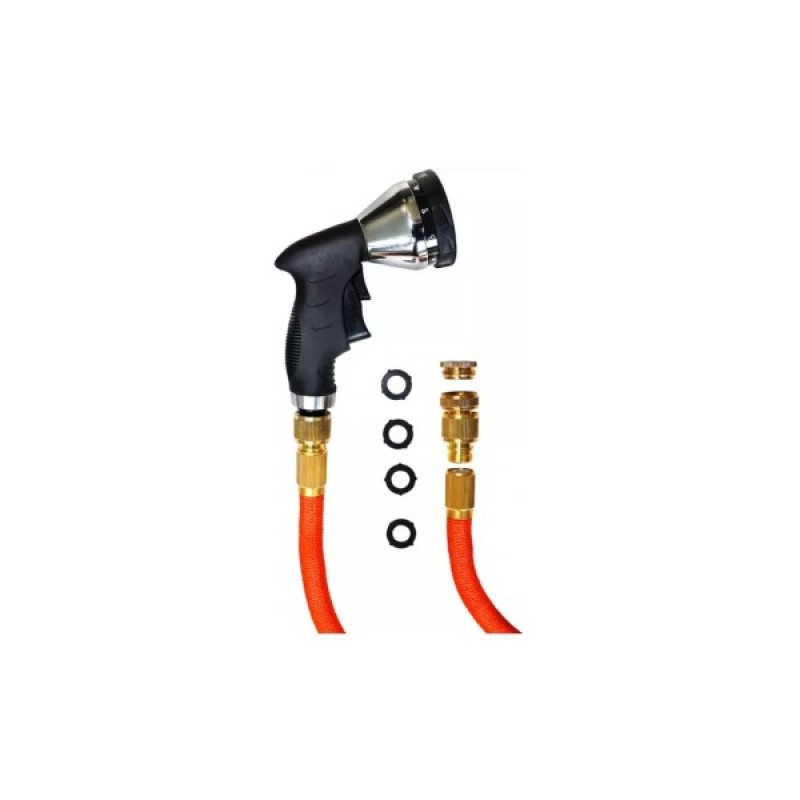 Шланг для поливу Gruntek King Cobra з пістолетом та перехідниками 5 шт. (296225001)