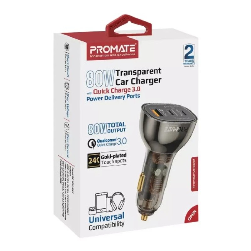 Зарядний пристрій Promate transdrive-80w