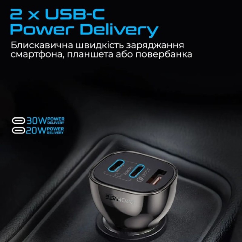 Зарядний пристрій Promate transdrive-80w