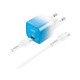 Зарядний пристрій HOCO C101A USB-C PD20W + cable USB-C to USB-C Ice Blue (6931474769398)