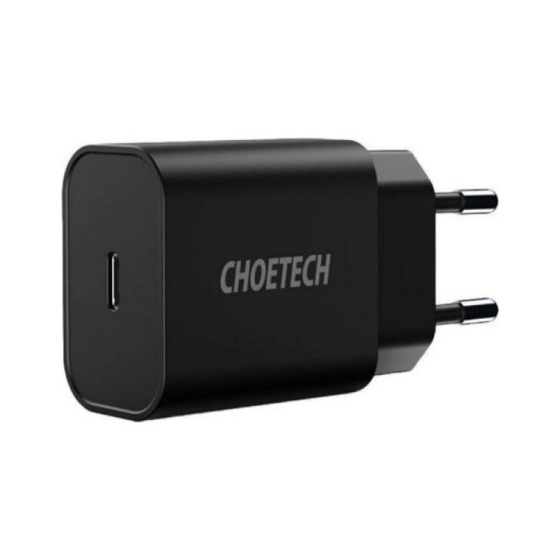 Зарядний пристрій Choetech 1xUSB 20W (1 USB-C) PD matte wall charger black (Q5004-EU-BK)