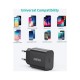 Зарядний пристрій Choetech 1xUSB 20W (1 USB-C) PD matte wall charger black (Q5004-EU-BK)