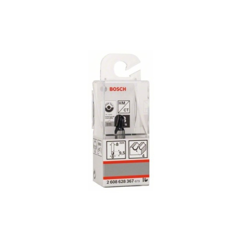 Фреза Bosch Professional галтельна, Std, S8, R4, D8, L9.2 (2.608.628.367)