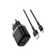 Зарядний пристрій BOROFONE BA36A High Speed USB QC3.0 + cable USB to Micro 5P 18W Black (6931474715982)