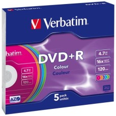 Диск DVD Verbatim 4.7Gb 16X SlimBox 5 шт Color (43556)