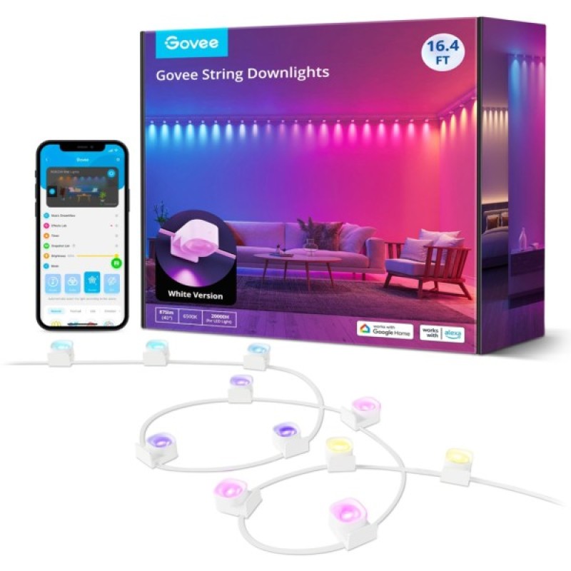 Світлодіодна стрічка Govee H608A 5.0m, RGBIC, WI-FI/Bluetooth, white (H608A301)