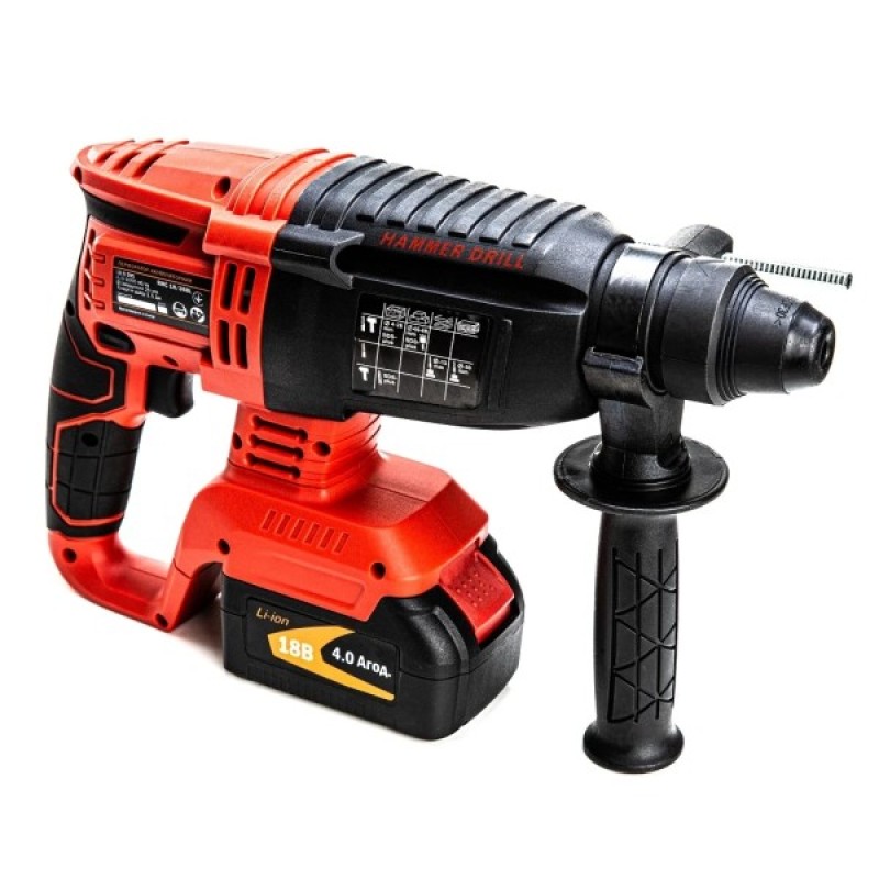 Перфоратор GTM RHC18/26BL, 18В, 2,5Дж, 0-1000об/хв 2x4Ah, кейс (RHC18/26BL)