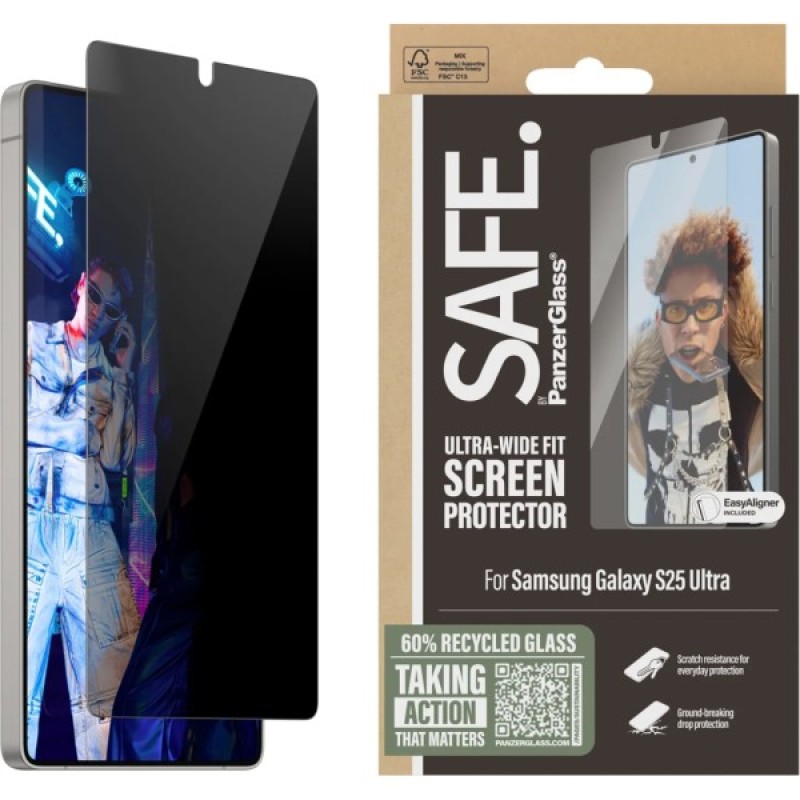 Скло захисне PANZERGLASS Privacy Samsung Galaxy S25 Ultra Ultra-Wide Fit (PG_SARPUWFG38488)