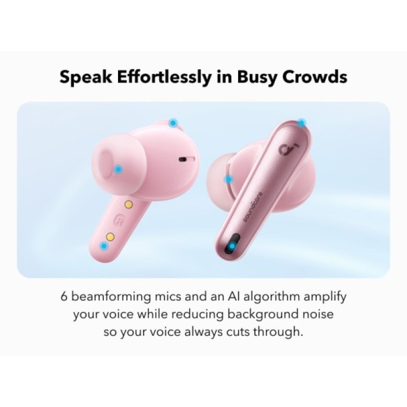 Навушники Anker SoundСore Liberty 4 NC Pastel Pink (A3947G51)