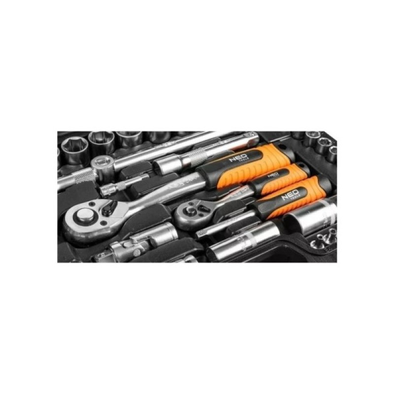 Набір інструментів Neo Tools 108шт, 1/2", 1/4", CrV, кейс (10-212)