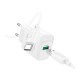 Зарядний пристрій HOCO C140A Smart USB QC3.0 + cable USB to USB-C White (6942007627832)