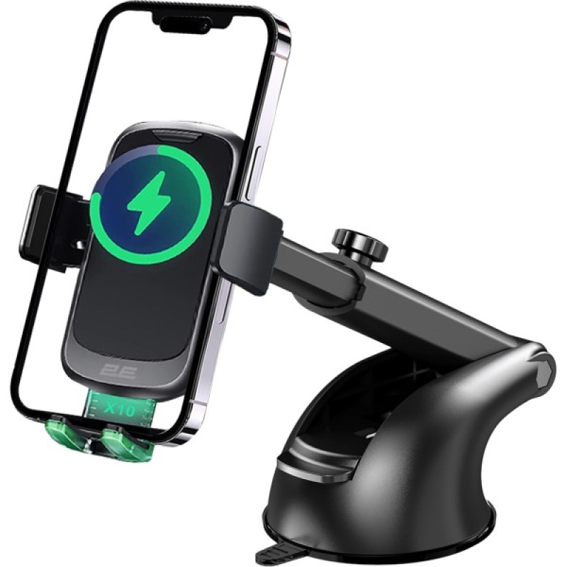 Універсальний автотримач 2E 4.7-7", Wireless Qi 15W, USB-A/QC/3.0/30W, USB-С/PD/30W (2E-WCQ01-10)