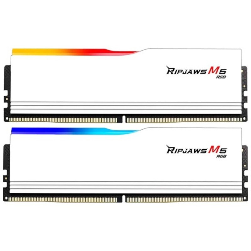 Модуль пам'яті для комп'ютера DDR5 32GB (2x16GB) 6000 MHz Ripjaws M5 RGB Matte White G.Skill (F5-6000J3040F16GX2-RM5RW)