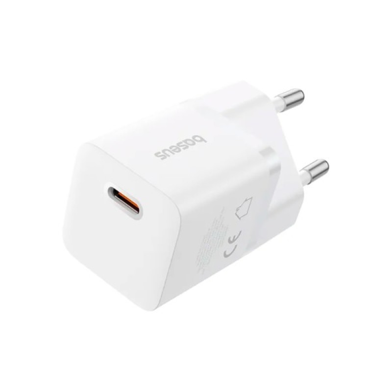 Зарядний пристрій Baseus GaN5 Fast Charger USB-C 25W + Cable Type-C 100W white (P10110909213-01)