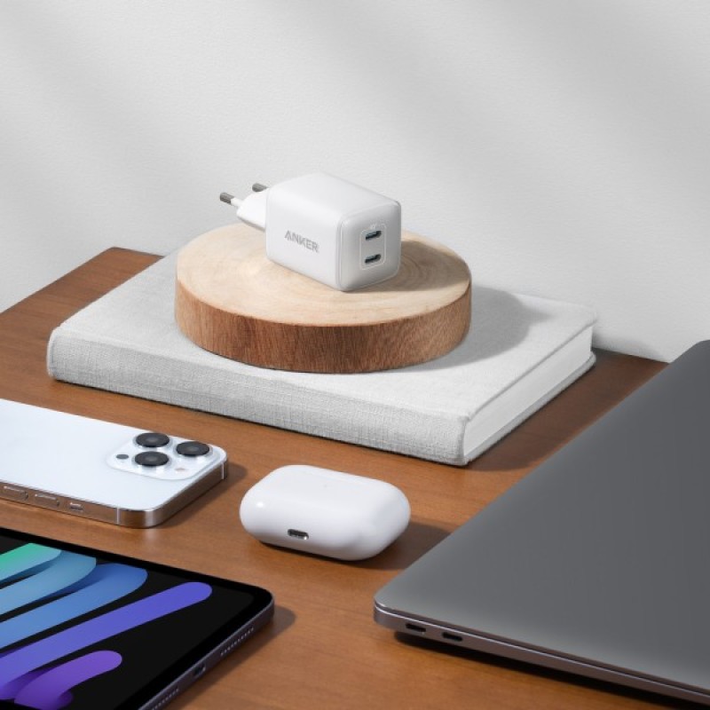 Зарядний пристрій Anker PowerPort 521 Nano Pro - 40W 2xUSB-C PIQ3.0 White (A2038G21)