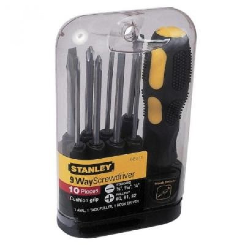 Набір викруток Stanley Multifunctional з 9 змінними бітами (0-62-511)