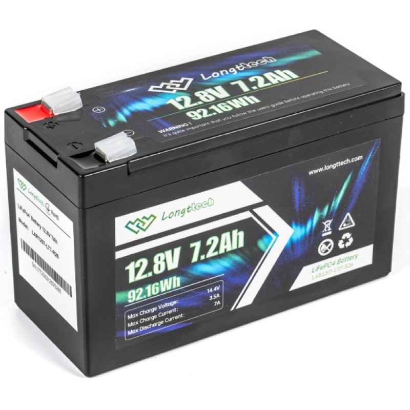 Батарея LiFePo4 Longttech LiFePO4 12.8V - 7.2Ah (LAR1207-LT7-R26)