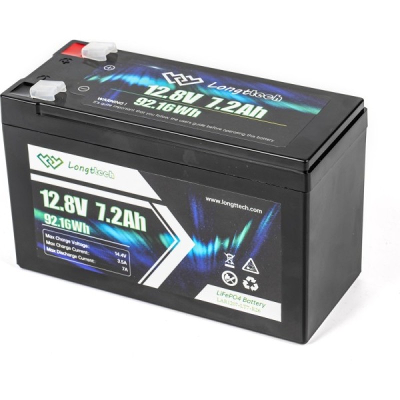 Батарея LiFePo4 Longttech LiFePO4 12.8V - 7.2Ah (LAR1207-LT7-R26)