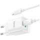 Зарядний пристрій HOCO C147A Charm 1xUSB-C PD20W + 1xUSB QC3.0 + cable USB-C to Lightning White (6942007630283)