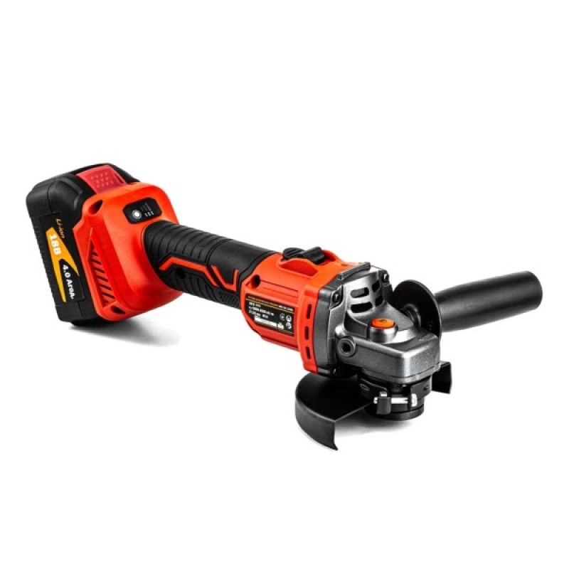 Шліфувальна машина GTM AGC18/125BL, 125мм, 18В, 3000-8500об/хв, 2x4Ah (AGC18/125BL)
