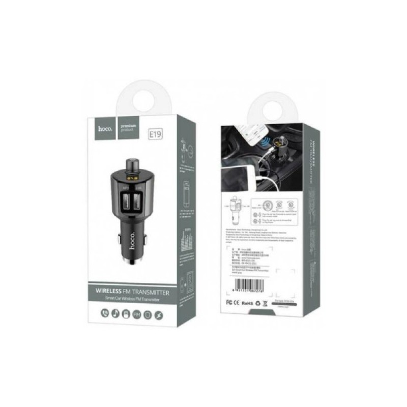 FM модулятор HOCO E19, Black, Box