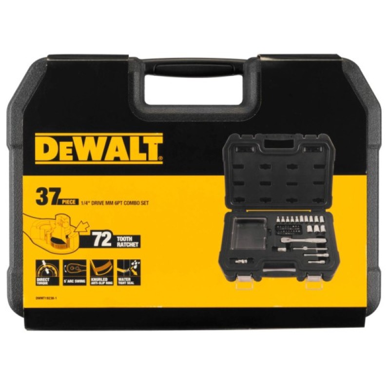 Набір інструментів DeWALT головок та біт 1/4", 37 шт. (DWMT19238-1)