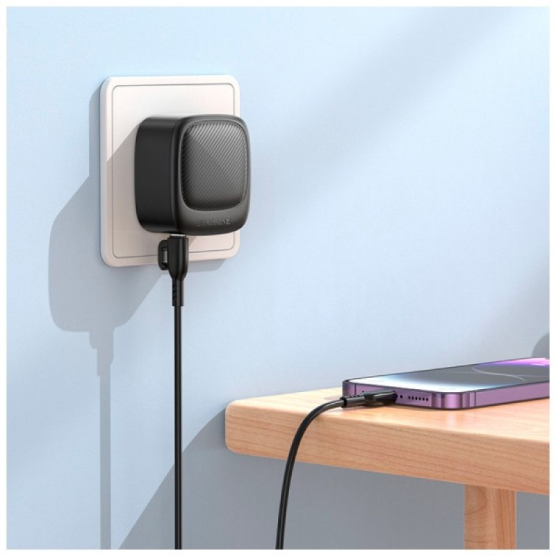 Зарядний пристрій BOROFONE BAS23A Lucky 1xUSB-C + 2xUSB PD30W Black (6941991109386)