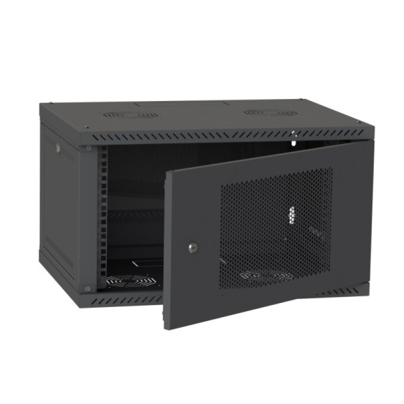 Шафа настінна Ipcom 4U, 600*350, перфорація, RAL9005 (СН-4U-060х035-ДП-9005)